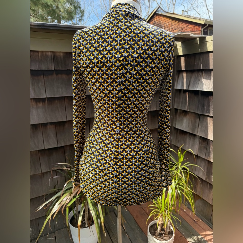 Paco Rabanne Long sleeve stretch viscose velvet cardigan graphic pattern 36 XS - Picture 9 of 14